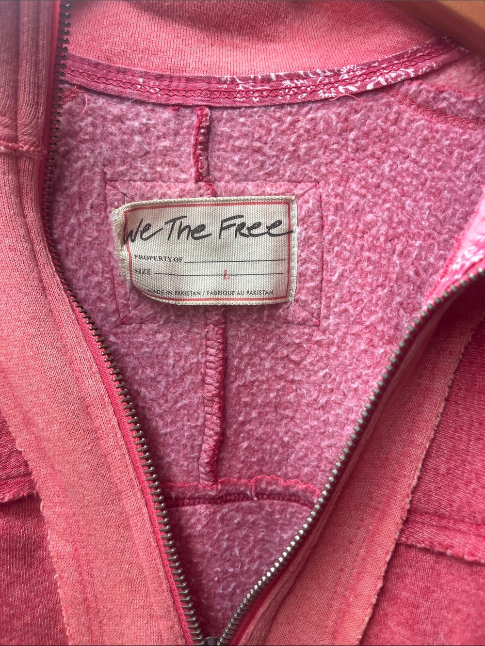 We The Free Pink Colorblock Kassey Quarter Zip Oversize Pullover Sweater- L - Picture 6 of 8